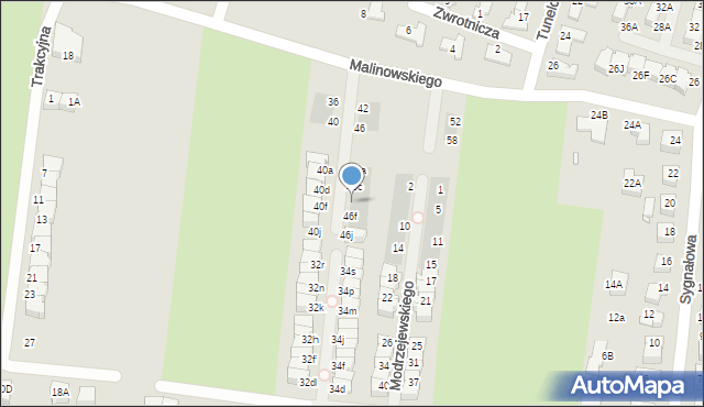 Wrocław, Malinowskiego Ernesta, 46e, mapa Wrocławia