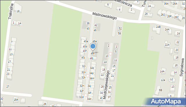 Wrocław, Malinowskiego Ernesta, 46f, mapa Wrocławia