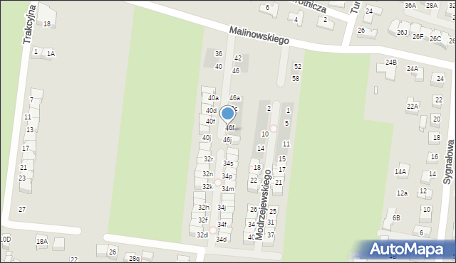 Wrocław, Malinowskiego Ernesta, 46r, mapa Wrocławia