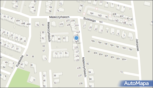 Wrocław, Maleczyńskich Ewy i Karola, 121, mapa Wrocławia