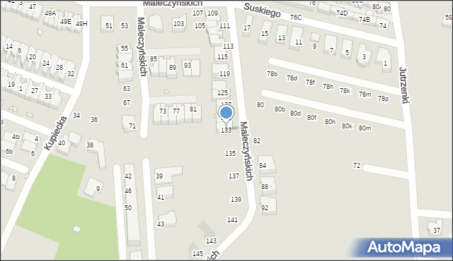 Wrocław, Maleczyńskich Ewy i Karola, 133, mapa Wrocławia