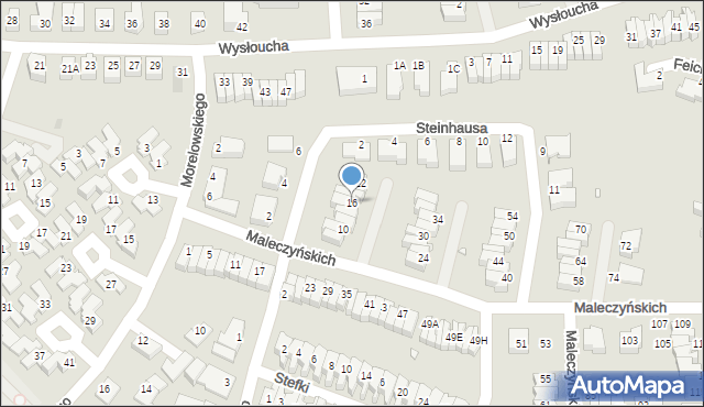 Wrocław, Maleczyńskich Ewy i Karola, 16, mapa Wrocławia