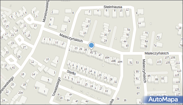 Wrocław, Maleczyńskich Ewy i Karola, 41, mapa Wrocławia