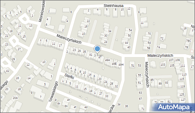 Wrocław, Maleczyńskich Ewy i Karola, 45, mapa Wrocławia