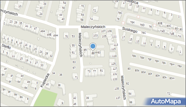 Wrocław, Maleczyńskich Ewy i Karola, 89, mapa Wrocławia