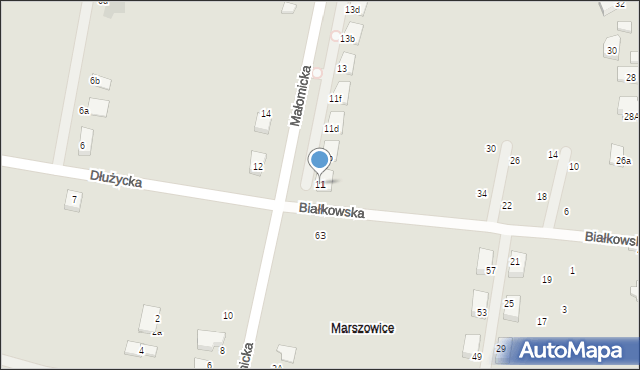 Wrocław, Małomicka, 11, mapa Wrocławia