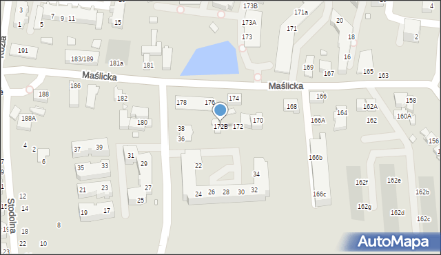 Wrocław, Maślicka, 172B, mapa Wrocławia