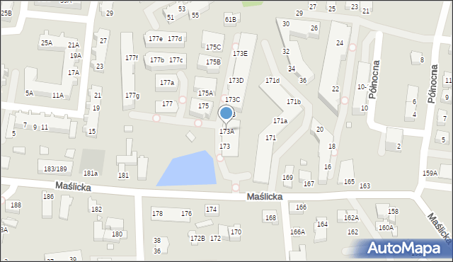 Wrocław, Maślicka, 173A, mapa Wrocławia