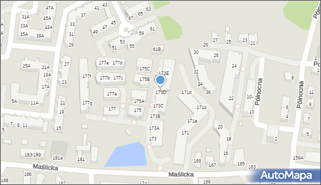 Wrocław, Maślicka, 173D, mapa Wrocławia