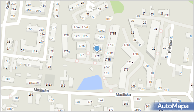 Wrocław, Maślicka, 175, mapa Wrocławia