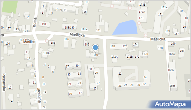 Wrocław, Maślicka, 180, mapa Wrocławia