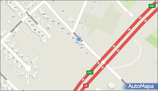 Wrocław, Maślicka, 26, mapa Wrocławia