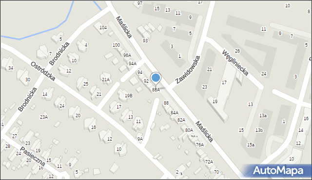 Wrocław, Maślicka, 88A, mapa Wrocławia