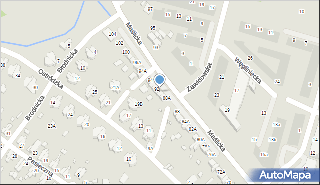 Wrocław, Maślicka, 90A, mapa Wrocławia