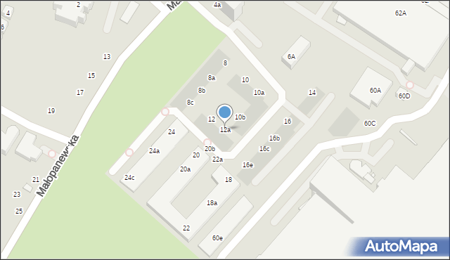 Wrocław, Małopanewska, 12a, mapa Wrocławia