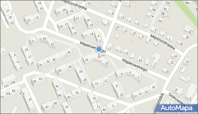 Wrocław, Majakowskiego Włodzimierza, 22, mapa Wrocławia