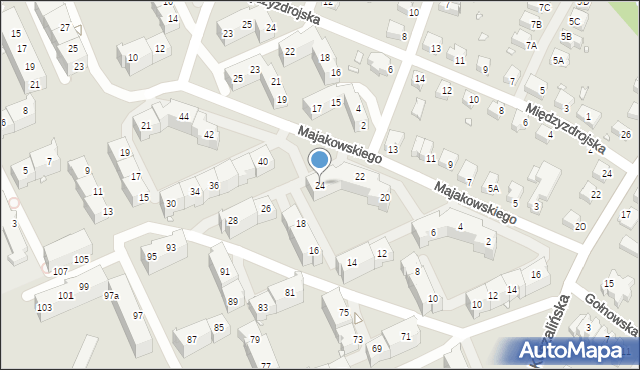 Wrocław, Majakowskiego Włodzimierza, 24, mapa Wrocławia