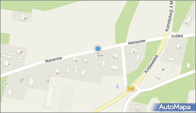 Wygoda, Marianów, 5, mapa Wygoda