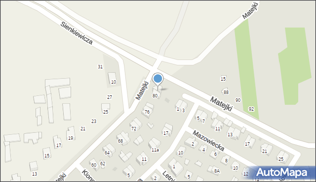 Wyszków, Matejki Jana, 82, mapa Wyszków