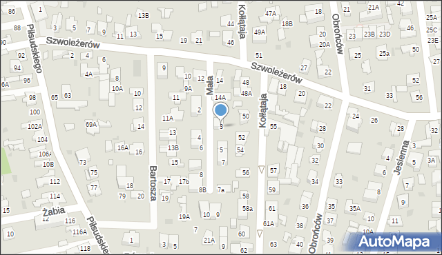 Ząbki, Mała, 3, mapa Ząbki