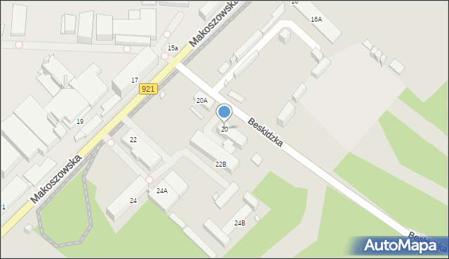 Zabrze, Makoszowska, 20, mapa Zabrza