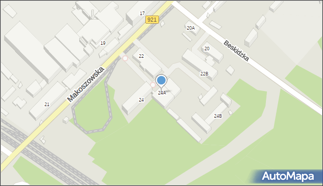 Zabrze, Makoszowska, 24A, mapa Zabrza