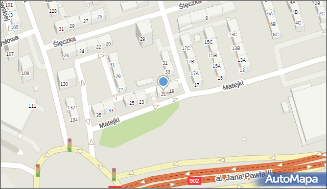 Zabrze, Matejki Jana, 21, mapa Zabrza