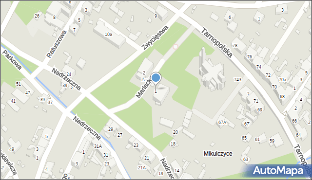 Zabrze, Mariacka, 1, mapa Zabrza