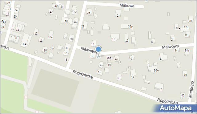 Zabrze, Malwowa, 17, mapa Zabrza