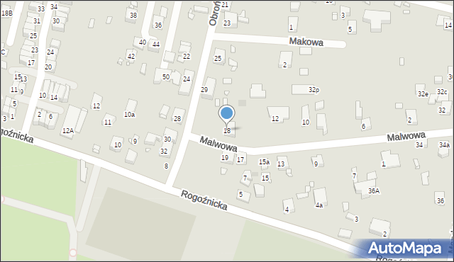 Zabrze, Malwowa, 18, mapa Zabrza