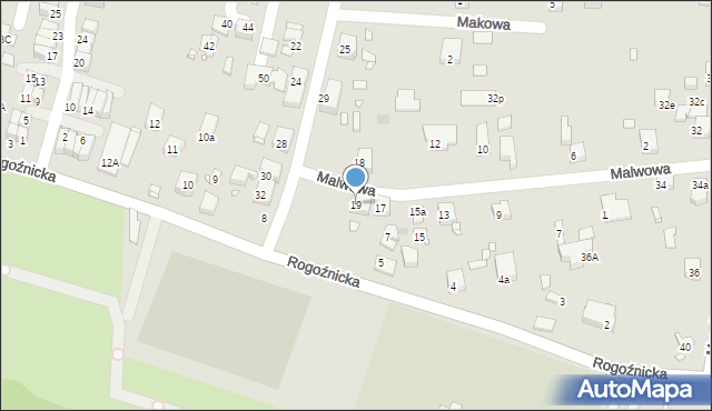 Zabrze, Malwowa, 19, mapa Zabrza