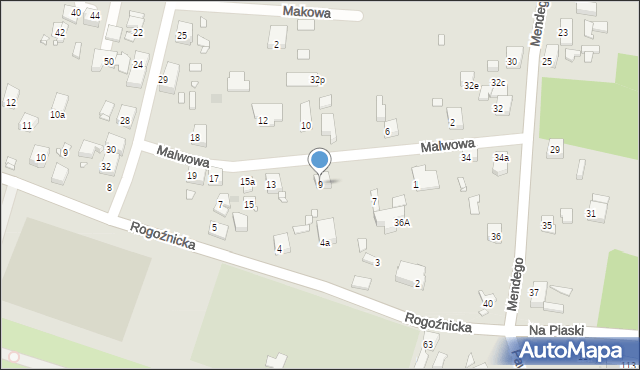 Zabrze, Malwowa, 9, mapa Zabrza