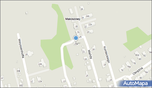 Zabrze, Mańdy Jakuba, ks., 23a, mapa Zabrza