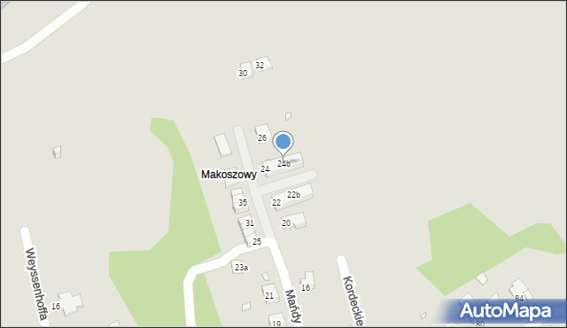 Zabrze, Mańdy Jakuba, ks., 24b, mapa Zabrza