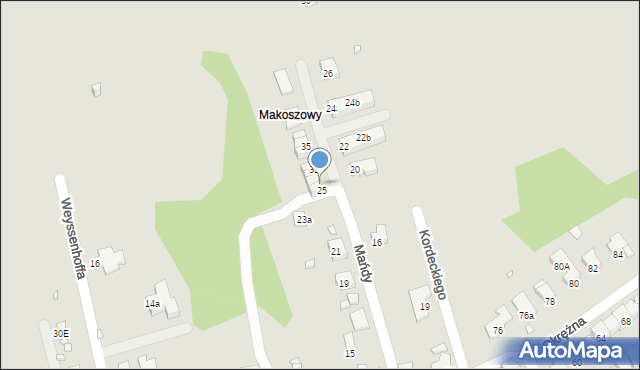 Zabrze, Mańdy Jakuba, ks., 27, mapa Zabrza