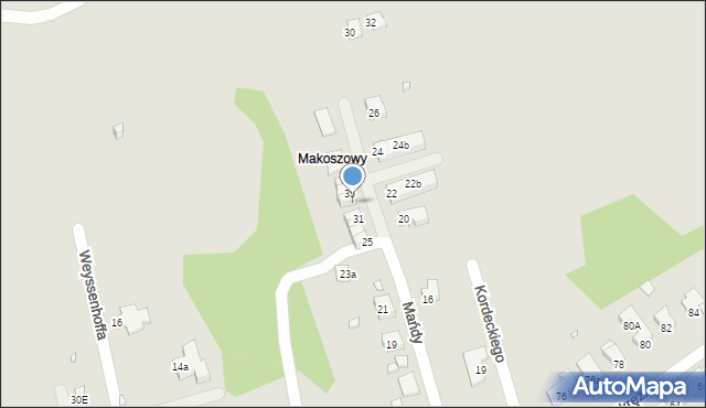 Zabrze, Mańdy Jakuba, ks., 33, mapa Zabrza