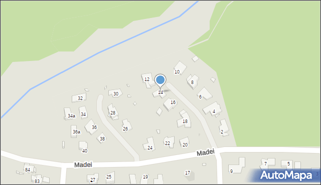 Zabrze, Madei Józefa, ks., 14, mapa Zabrza