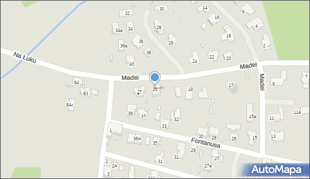 Zabrze, Madei Józefa, ks., 25, mapa Zabrza