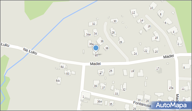 Zabrze, Madei Józefa, ks., 40, mapa Zabrza