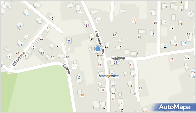 Zabrzeg, Maciejowicka, 22, mapa Zabrzeg