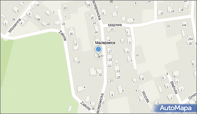 Zabrzeg, Maciejowicka, 28, mapa Zabrzeg