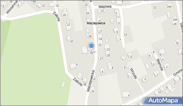 Zabrzeg, Maciejowicka, 32, mapa Zabrzeg