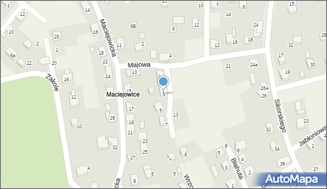 Zabrzeg, Majowa, 3, mapa Zabrzeg