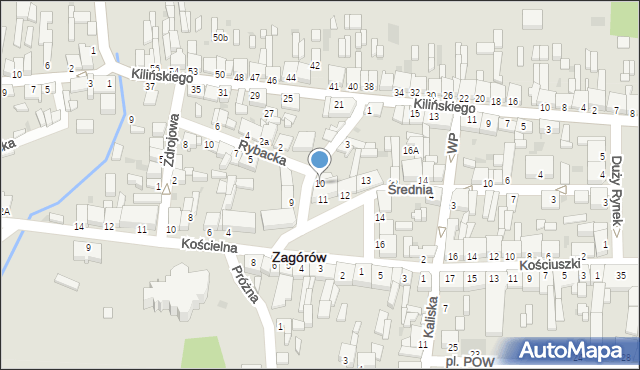 Zagórów, Mały Rynek, 10, mapa Zagórów