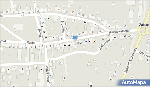 Zakliczyn, Malczewskiego Jacka, 16, mapa Zakliczyn