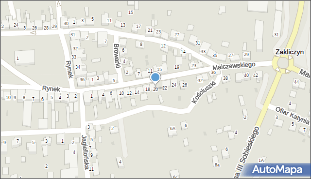 Zakliczyn, Malczewskiego Jacka, 20, mapa Zakliczyn