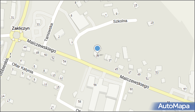 Zakliczyn, Malczewskiego Jacka, 35, mapa Zakliczyn