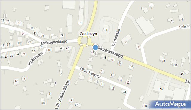 Zakliczyn, Malczewskiego Jacka, 46, mapa Zakliczyn