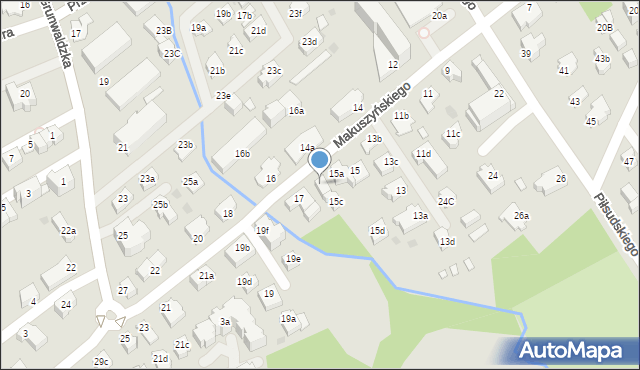 Zakopane, Makuszyńskiego Kornela, 15b, mapa Zakopanego