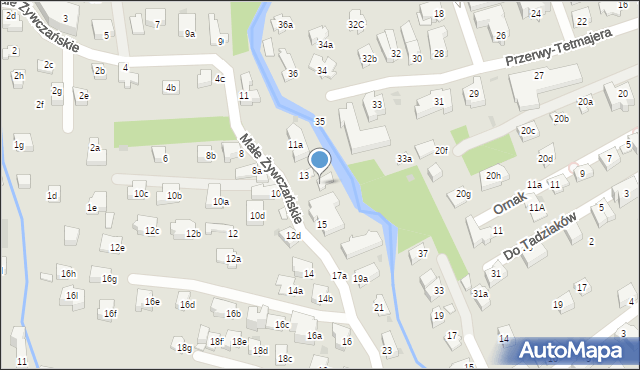 Zakopane, Małe Żywczańskie, 13a, mapa Zakopanego